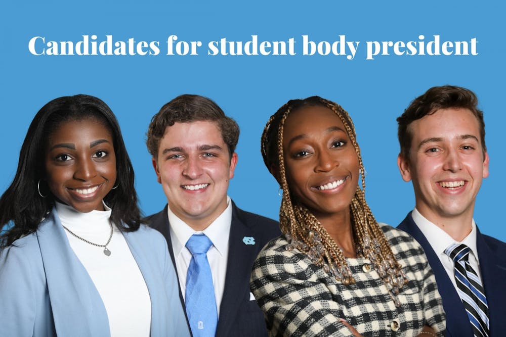 <p>Sage Staley, Sam Robinson, Teddy Vann and Ethan Phillips are candidates for student body president for the 2021-2022 school year. Photos by Ira Wilder.&nbsp;</p>
