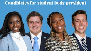 Sage Staley, Sam Robinson, Teddy Vann and Ethan Phillips are candidates for student body president for the 2021-2022 school year. Photos by Ira Wilder.&nbsp;