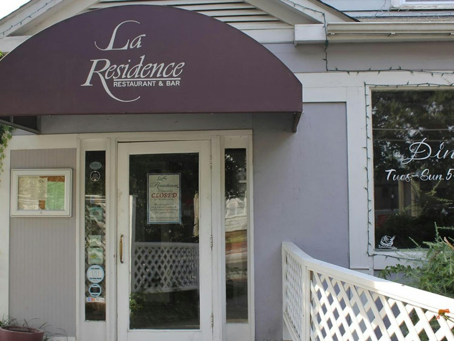 La Residence, restaurant and bar located on Rosemary Street, is currently closed due to renovations caused by a fire this past summer. 