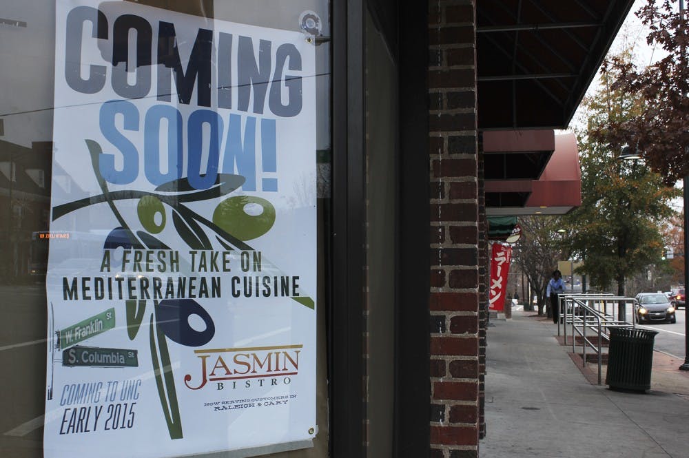 A New Mediterranean restaurant, Jasmin Bistro, is set to move into Qdoba Grill's old space on Franklin St. in early 2015.