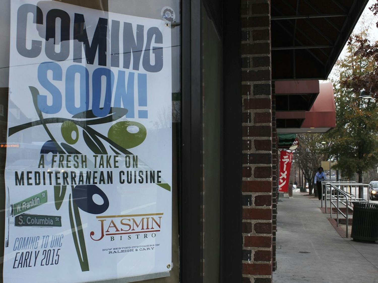 A New Mediterranean restaurant, Jasmin Bistro, is set to move into Qdoba Grill's old space on Franklin St. in early 2015.