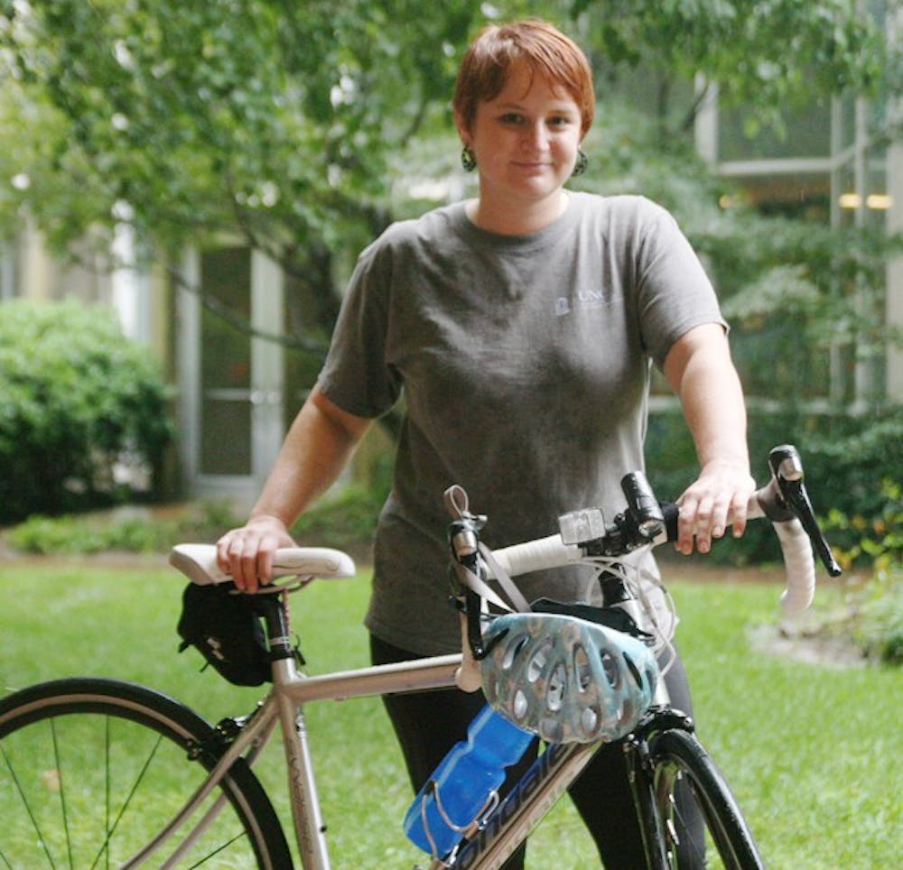 Photo: UNC law student bikes 476 miles to support public education (Elise Young)