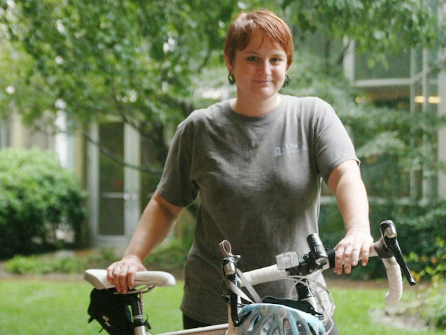 Photo: UNC law student bikes 476 miles to support public education (Elise Young)