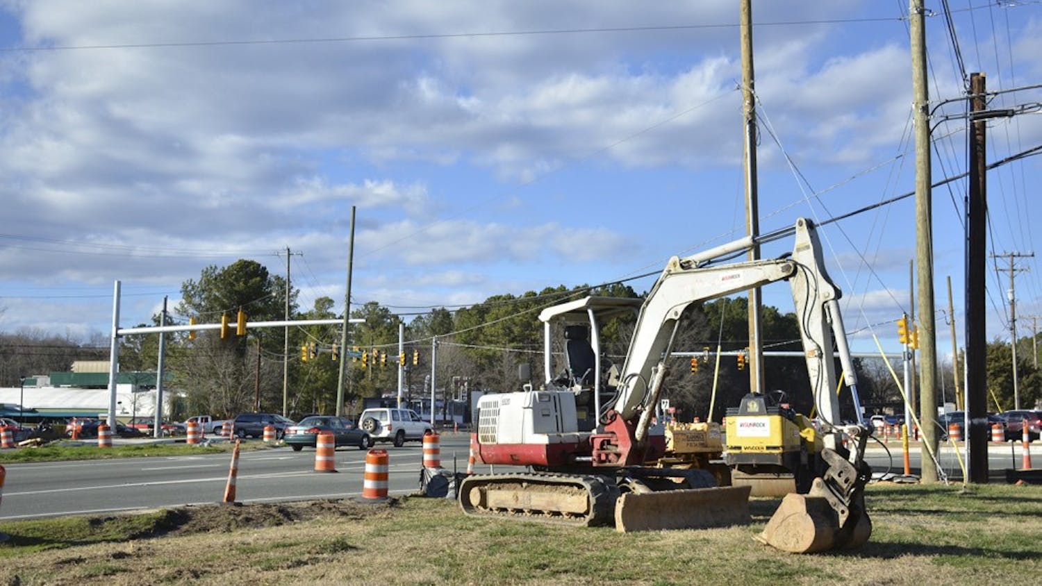 Construction at the intersection of Ephesus Church Road and Fordham Boulevard has created new traffic patterns.&nbsp;