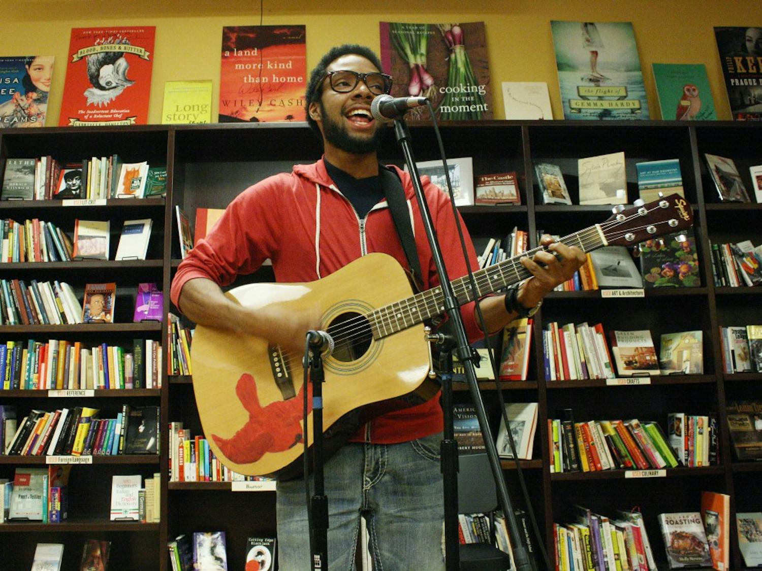 The Sacrificial Poets host an Open Mic Night at Flyleaf Books. The Sacrificial Poets is a local poet group that host events, teach workshops to empower people and their voice to express themselves. 