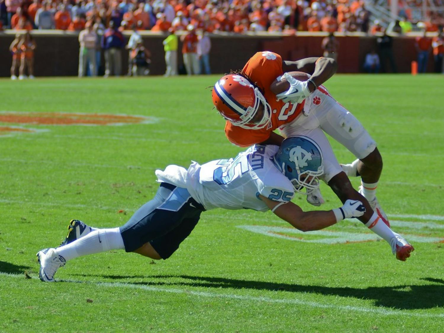 	Photos from UNC’s 59-38 loss to Clemson Saturday in Clemson, South Carolina.