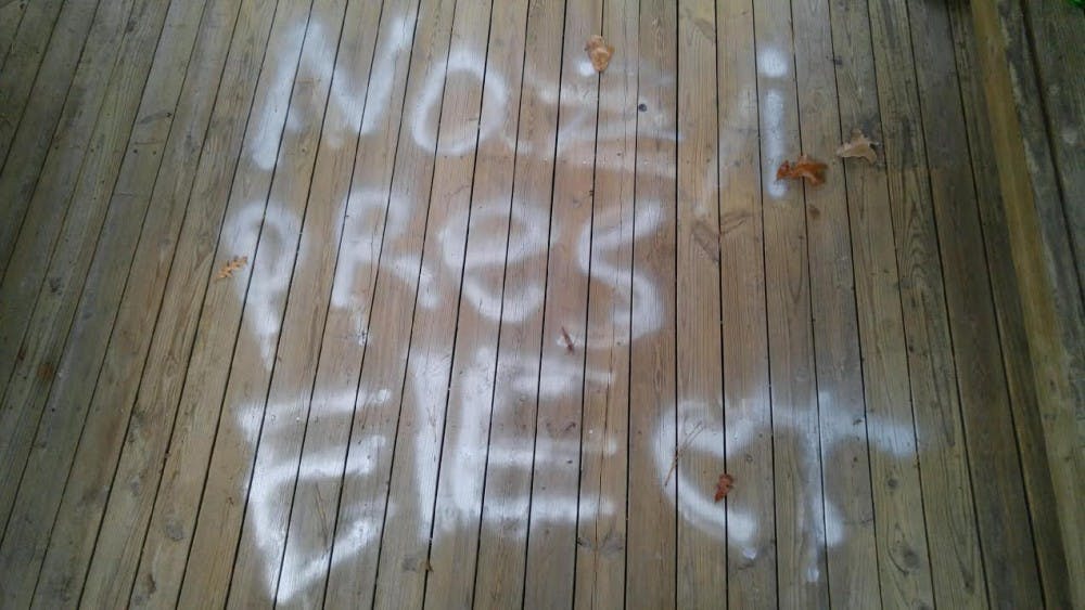 <p>"Nazi pres elect" was spray painted&nbsp;on the gazebo in the&nbsp;Chapel Hill Cemetery.&nbsp;</p>