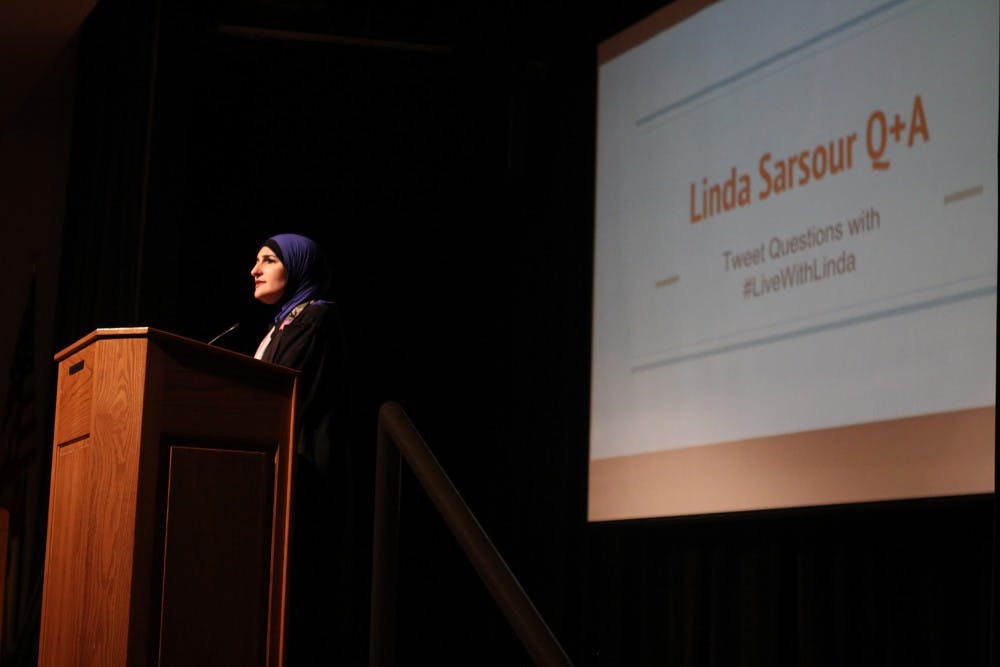 Linda Sarsour, a Muslim advocate and activist from New York, was the keynote speaker at Friday night's "MSA Live!" banquet.