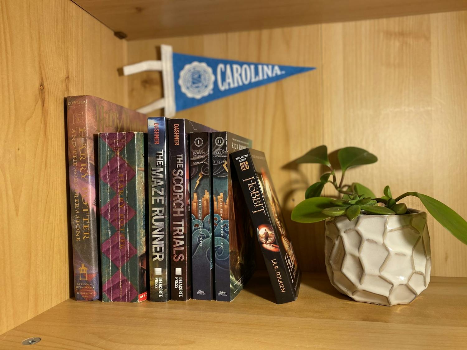 With many UNC students being sent home due to COVID, some have been revisiting their favorite childhood books, including The Maze Runner, the Percy Jackson series, and the Harry Potter series.