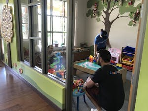 Local Google employees clean toys at the Ronald McDonald House of Chapel Hill as part of GoogleServe, a month-long volunteer program. 