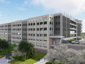 This is a rendering of what the Michael building, a part of UNC Health Care's Eastowne Development Project, will look like once it is finished in 2020. Photo courtesy of Development &amp; Construction Insight LLC and UNC Health Care.
