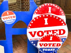"I Voted Today" stickers pictured at Chapel of the Cross in Chapel Hill on Monday, Oct. 31, 2022.
