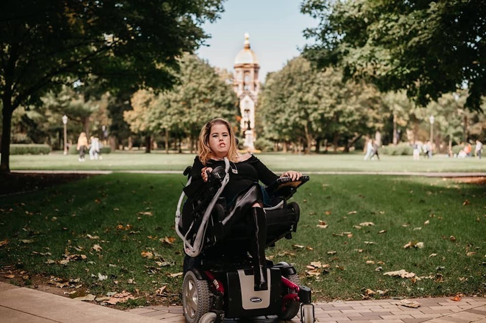 <p>Megan Crowley already has two degrees from Notre Dame, but she's not done yet. Crowley has lived her entire life with a rare genetic disease, and she's ready to help people like her.&nbsp;</p>
<p>Photo courtesy of Megan Crowley, Hey Sisters! Photography.&nbsp;</p>