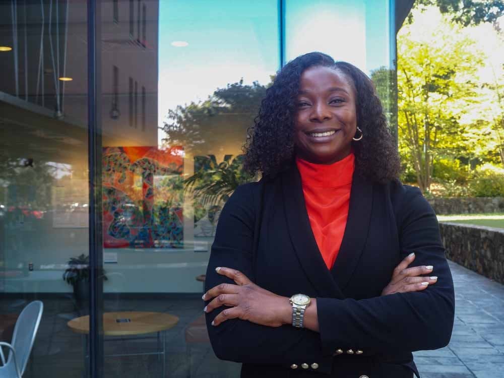 <p>Associate Director of The African Studies Center, Ada Umenwaliri, poses for a portrait in front of the FedEx Center on Sept. 28. The ASC was recently awarded a $500,000 grant from the Oak Foundation to fund their digital platform about contemporary Africa.</p>