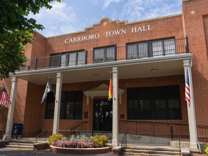Carrboro Town Hall pictured on Sunday, August 15th, 2021.