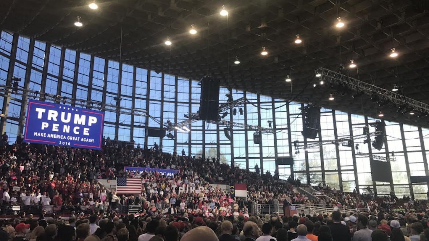 Donald Trump held a rally in Raleigh at the JS Dorton Arena on the NC State Fairgrounds Monday afternoon.&nbsp;