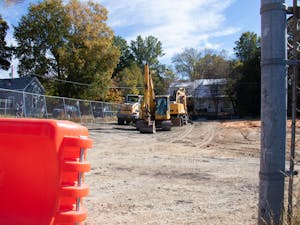 Construction at the site of the 203 Project in Carrboro is pictured on Sunday, Oct. 22, 2022.