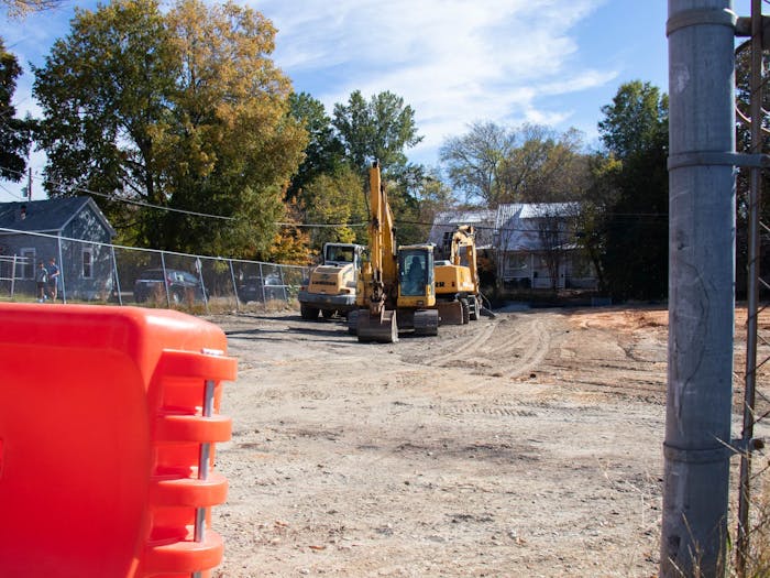 Construction at the site of the 203 Project in Carrboro is pictured on Sunday, Oct. 22, 2022.