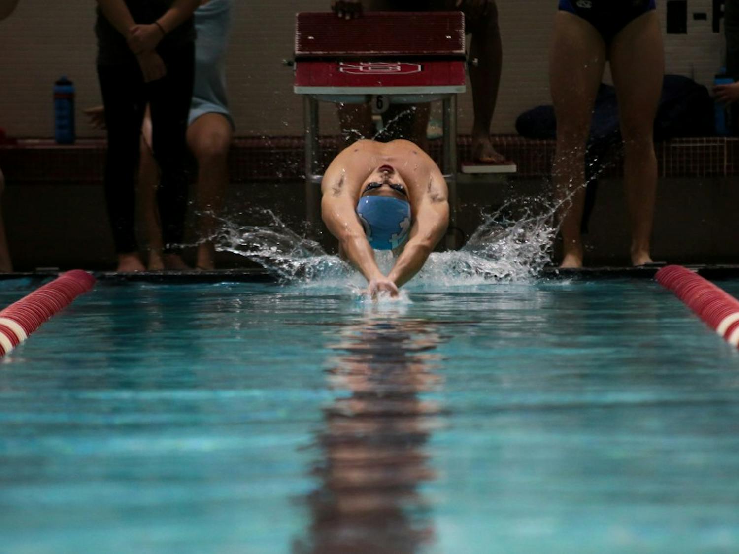 UNC swimming and diving lost to NC State on Saturday, Jan. 19, 2019 in a dual meet.&nbsp;