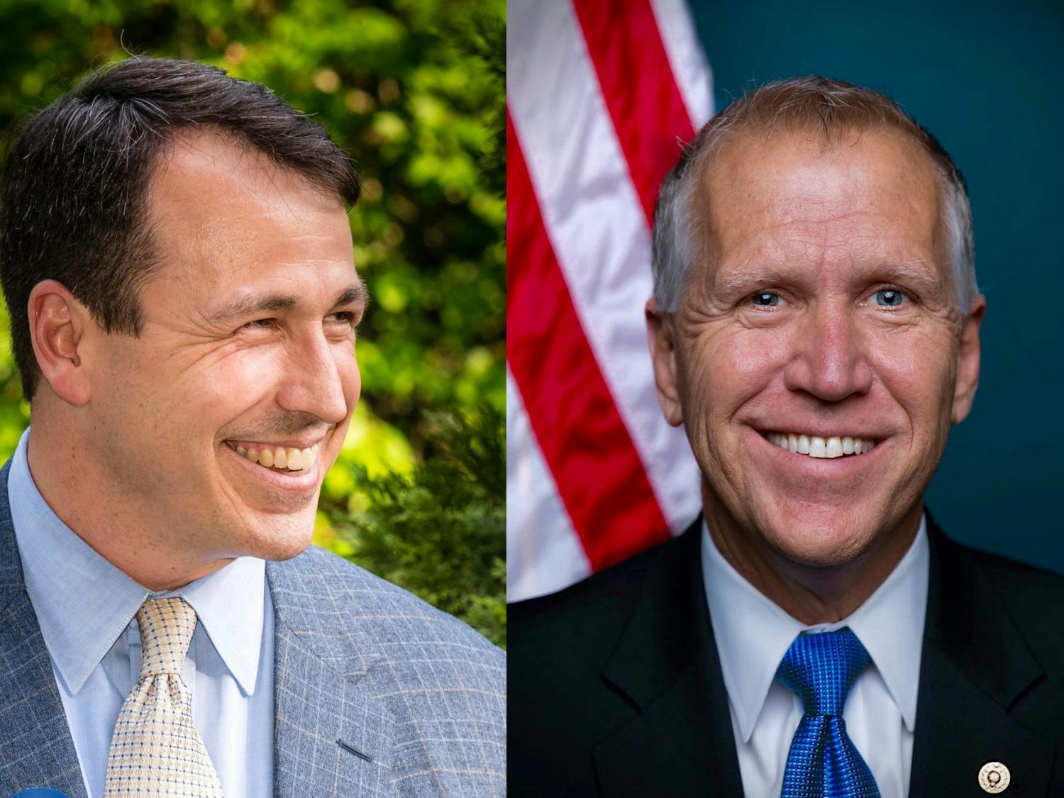 Cal Cunningham (left) and Thom Tillis (right) are candidates for state senator. Photos courtesy of Cunningham and Tillis.