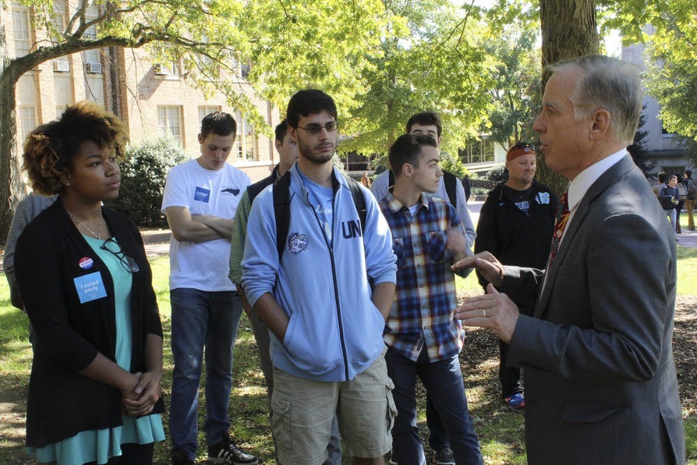 Howard Dean, former DNC Chair and Vermont Senator spoke at UNC to promote early voting.