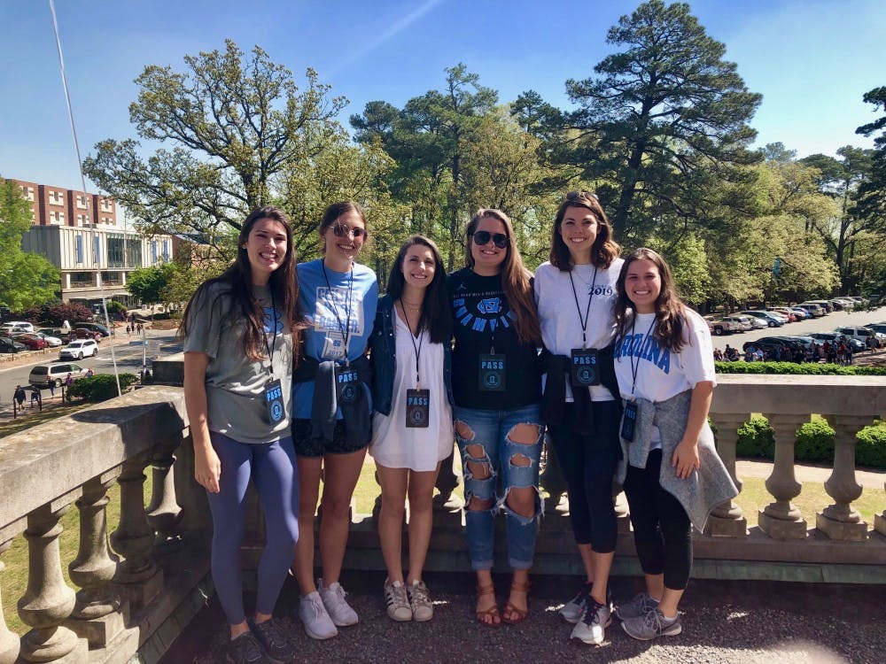 A group of seniors on top of the Bell Tower after participating in the GAA's Senior Week Bell Tower Climb. Contributed by Elizabeth Marks.