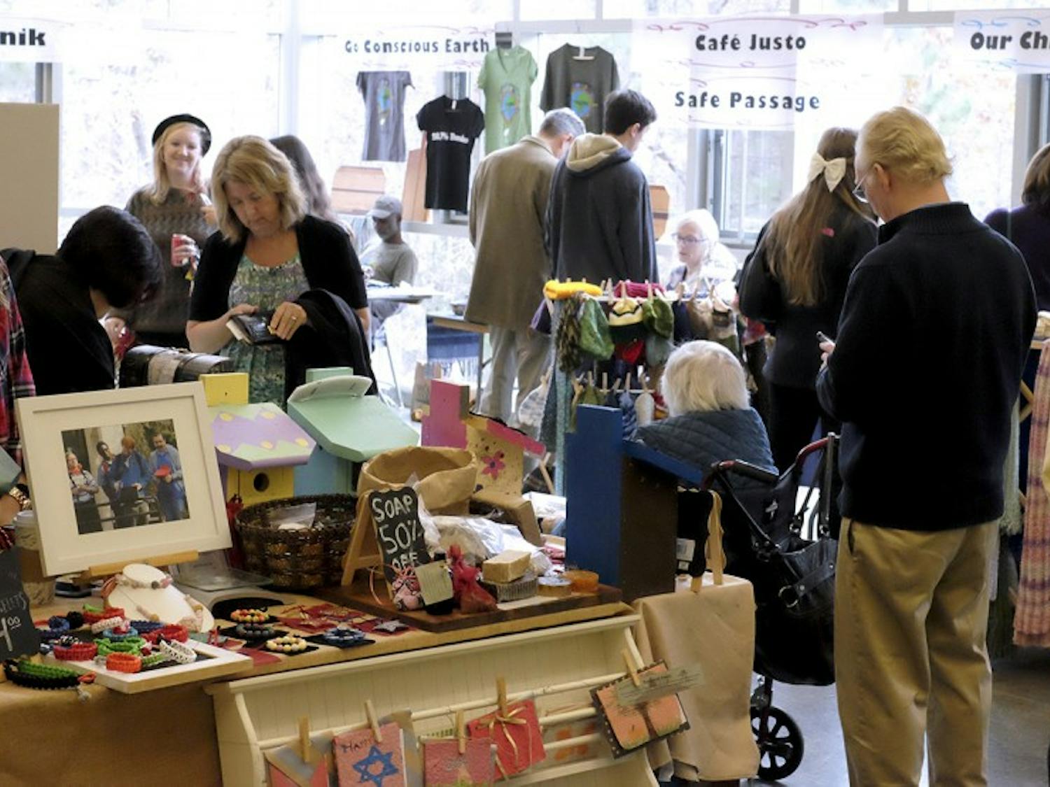People gather at The United Church of Chapel Hill for the Alternative Market. The market was originally located on Cameron Street.