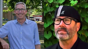 Damon Seils (left) and Mike Benson (right) are running for Mayor of Carrboro. Bowen photo courtesy of Mike Benson For Mayor of Carrboro.