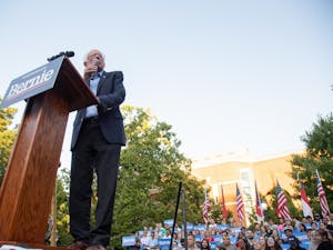 Democratic Vermont Senator Bernie Sanders speaks to a crowd of 2,528 on UNC's campus during his campaign to be the Democratic Nominee for the 2020 Presidential race. &nbsp;