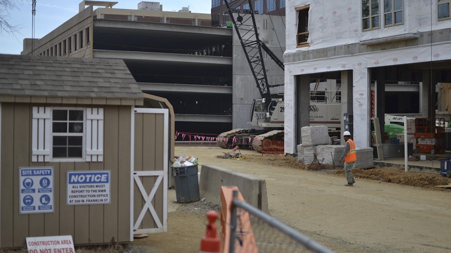 Construction of Carolina Square, a mix of apartment buildings and retail and office spaces, should be completed before the start of fall semester.  