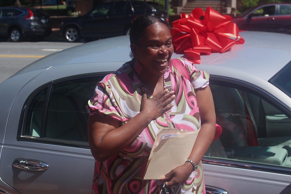 Loretha received a car Friday afternoon from a project called Trade-to-Help. 