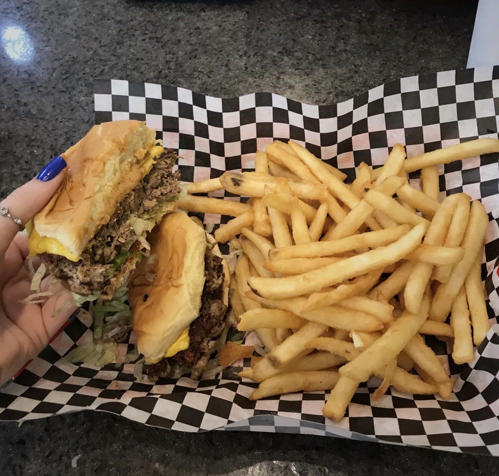 Staff Writer Laura Brummett tries Trolly Stop's new veggie burger.