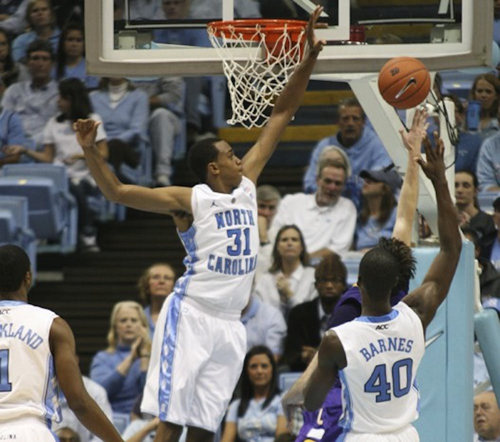 John Henson has turned away 40 of UNC’s opponent’s shots this season to lead the defense.