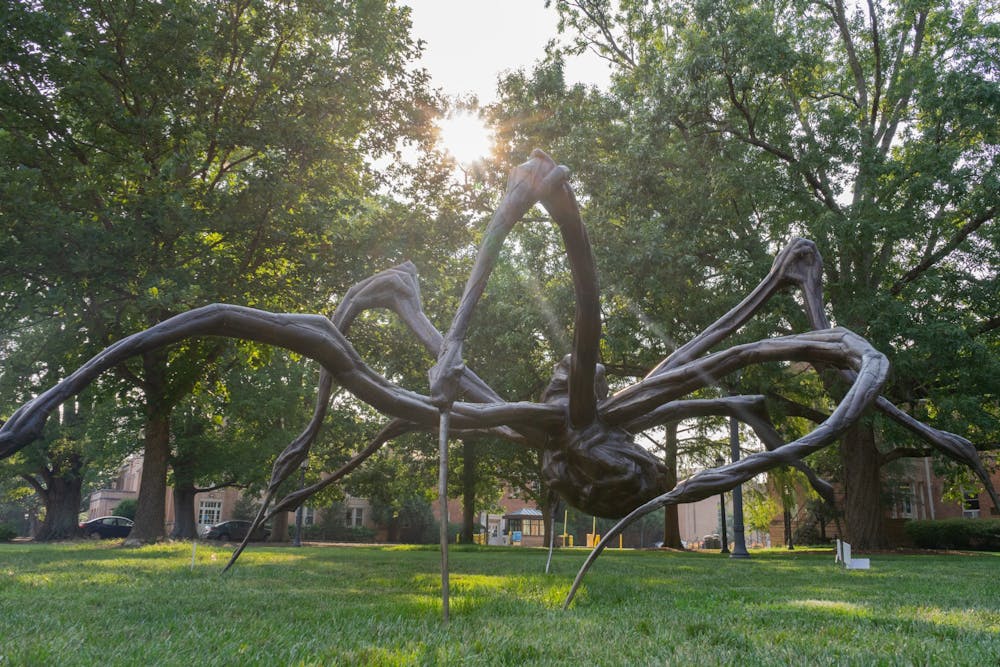The spider statue pictured on July 29, 2021.