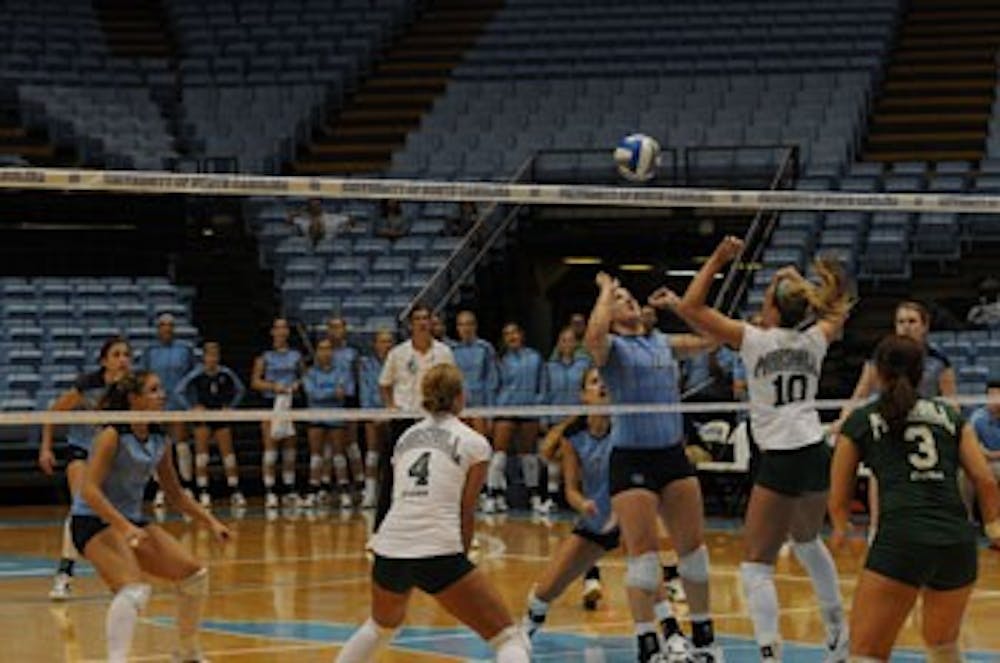 Erica Behm (2) had career-highs in assists and digs during weekend action for North Carolina.