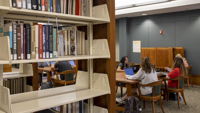 Students study at the Undergraduate Library on Tuesday, April 18, 2023.
