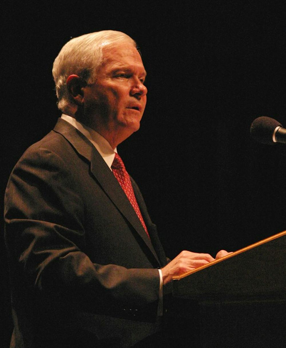 Secretary of Defense Robert Gates spoke at Duke University on Wednesday. “If America’s best and brightest young people will not step forward, who then can we count on to protect and sustain the greatness of the country?” he said. 