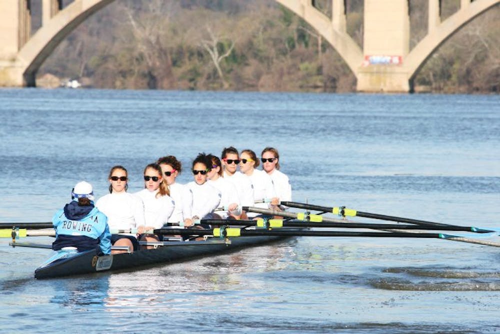 	The women’s rowing team is one of only two sports on campus, along with fencing, that doesn’t require prior experience in order to participate. Courtesy of Kristi Roblin