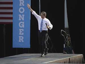 Gov. Roy Cooper, then a gubernatorial candidate, spoke at the Obama rally on campus Nov. 2016. Cooper asked the Trump administration to give North Carolina an exemption from the off-shore oil drilling.