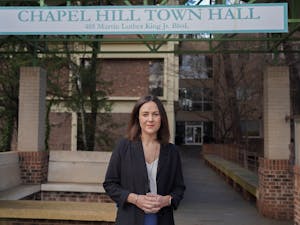 Sarah Vinas, Chapel Hill's director of affordable housing and community connections, is pictured at Chapel Hill Town Hall on Monday, Jan. 23, 2023.
