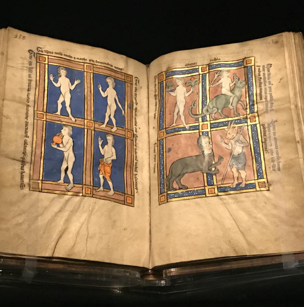 <p>The Monstrous People, a book published after 1277, is on exhibit at the Paul Getty Museum in Los Angeles. Photo Courtesy of J. Paul Getty Museum in Los Angeles</p>