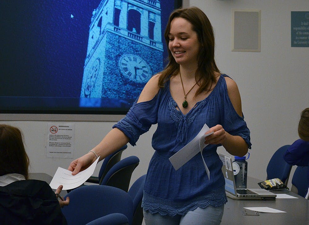 Mandy Eidson, a student here at UNC, leads a class on Wednesdays from 3:00 to 4:50 in Graham Memorial. 