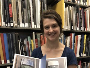Alice Whiteside, head of the Sloane Art Library, was part of the pop-up rare books exhibit in Oct. of 2018.&nbsp;