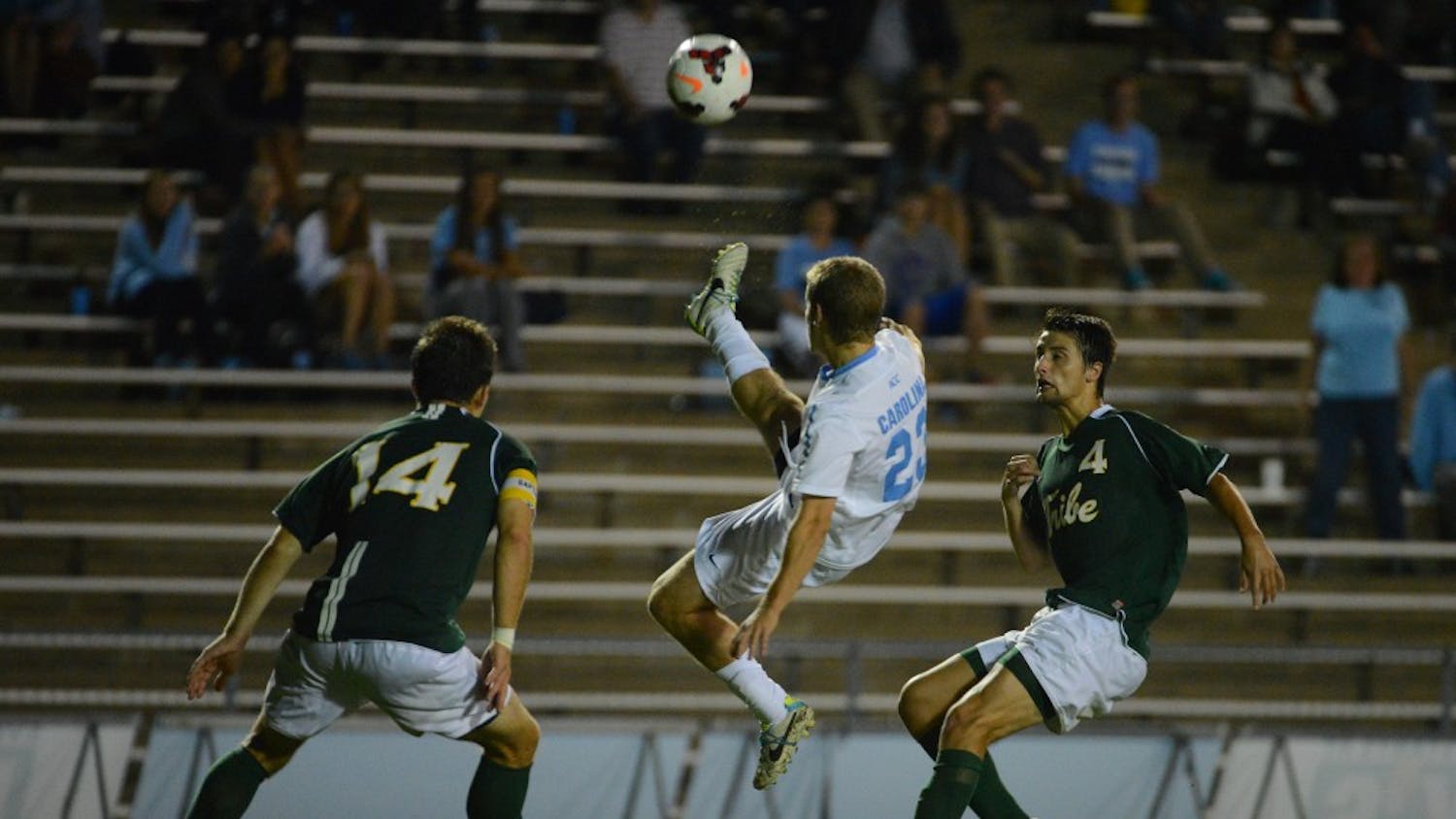 	Senior midfielder Chipper Root goes for the ball in UNC&#8217;s 1-0 to William and Mary Tuesday night. 