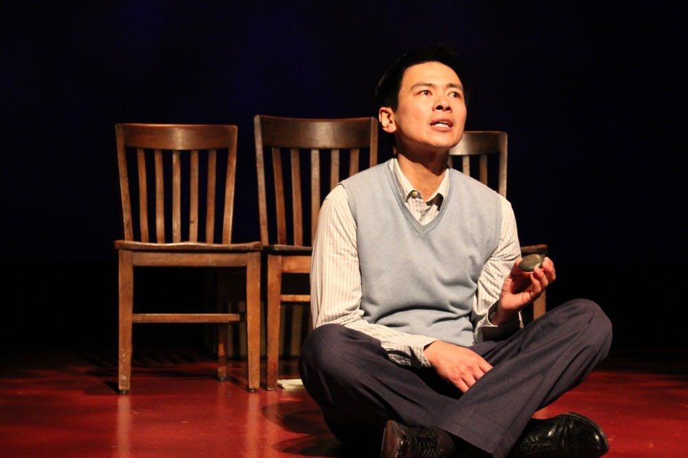 <p>Joel
de la Fuente plays Gordon Hirabayashi, a Japanese American who resisted
Japanese interment during WWII, in PRC2's production of "Hold These Truths." The show runs until April 27. <em>Courtesy of Laura Pates.</em></p>