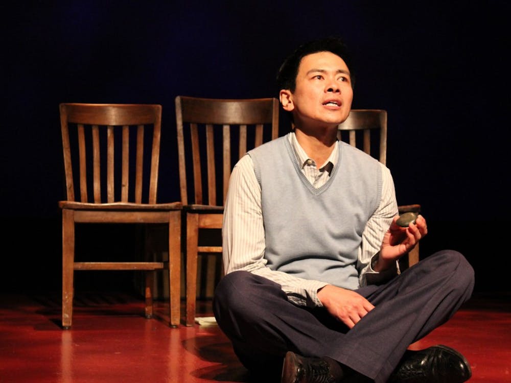 Joel
de la Fuente plays Gordon Hirabayashi, a Japanese American who resisted
Japanese interment during WWII, in PRC2's production of "Hold These Truths." The show runs until April 27. Courtesy of Laura Pates.