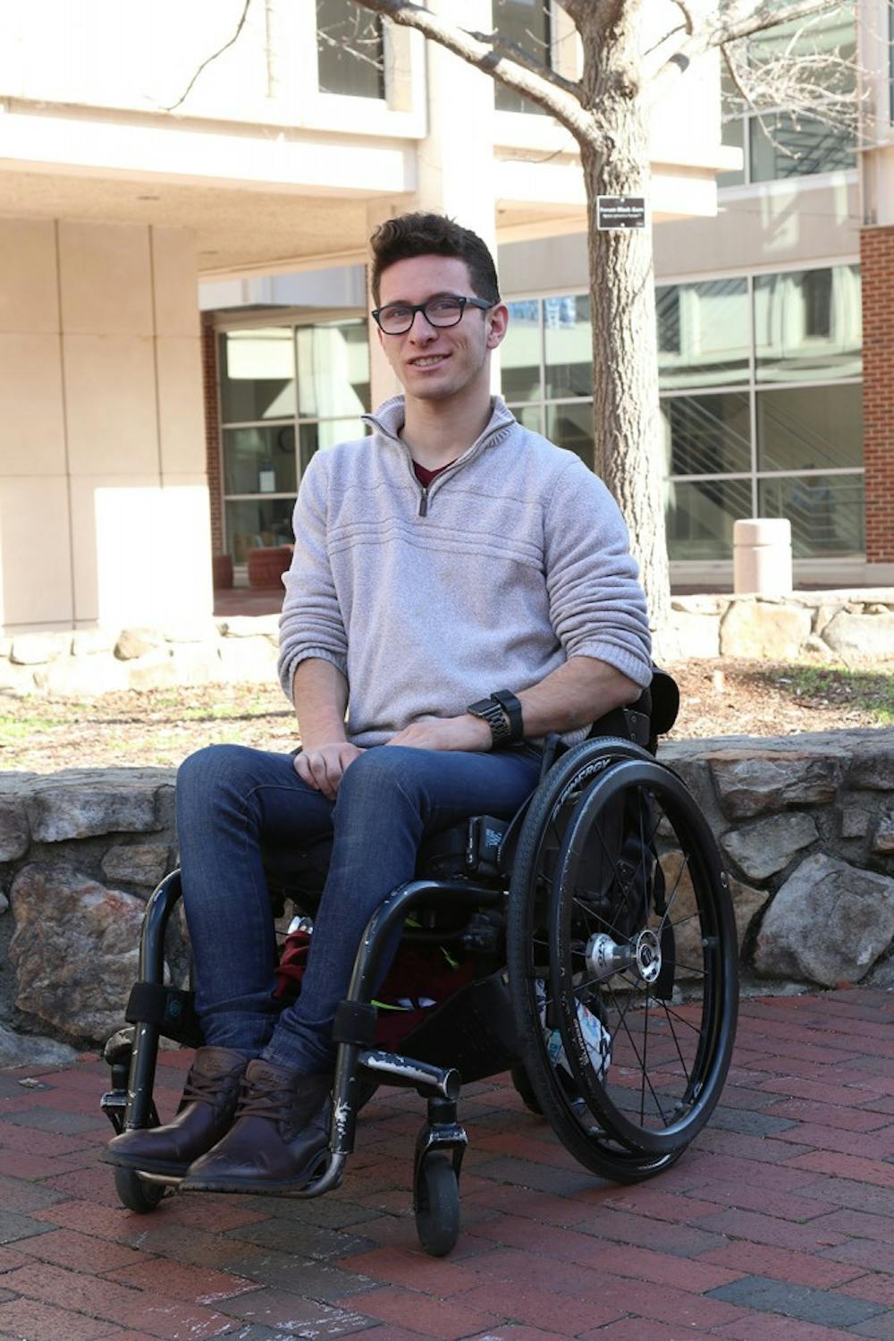 UNC student Chris Corsi is awarded the Ableflight scholarship, which allows individuals the opportunity to learn flight training over the summer. 