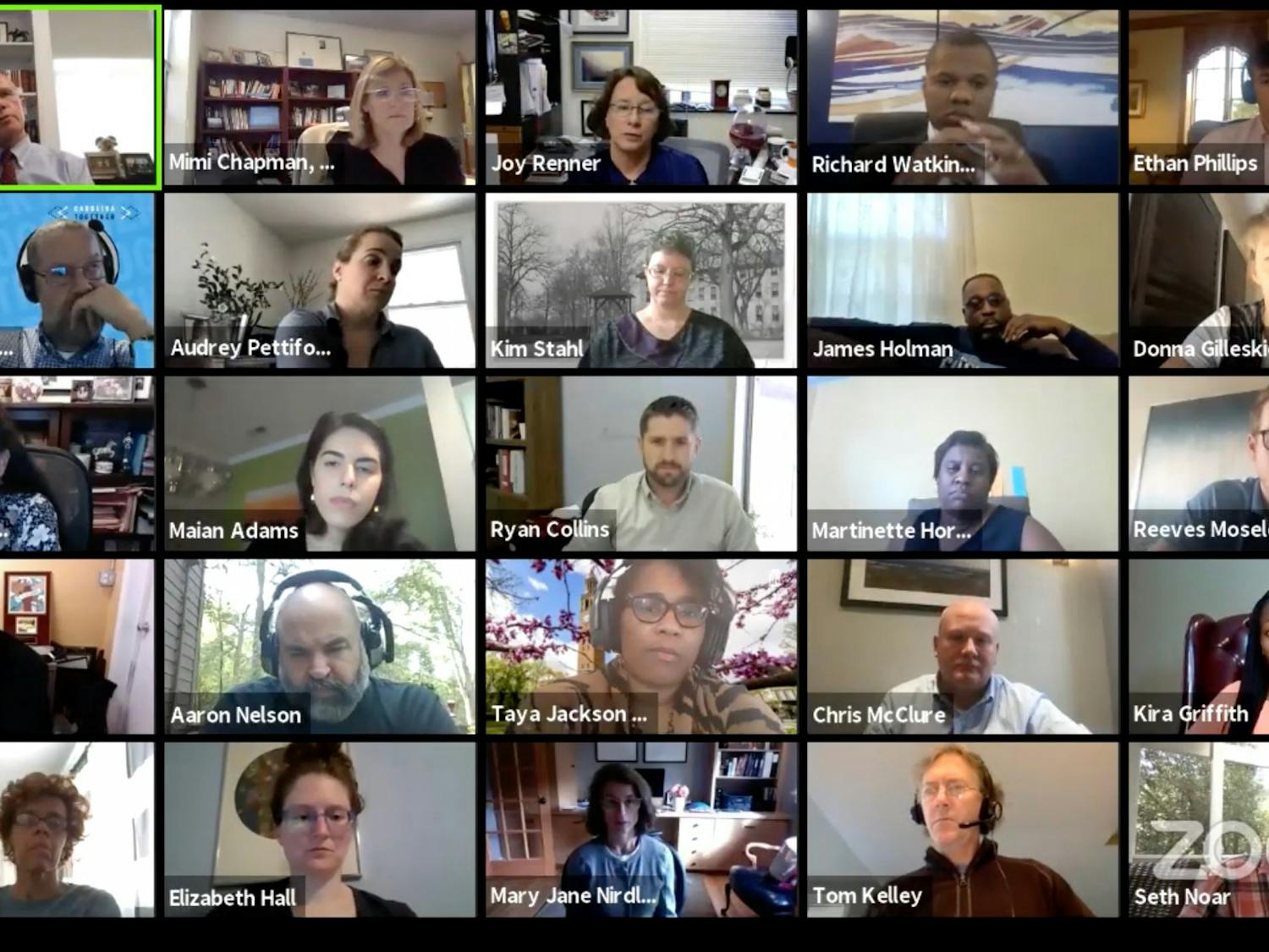 Screenshot from the Campus &amp; Community Advisory Committee held over Zoom on Tuesday, Oct. 20, 2020.