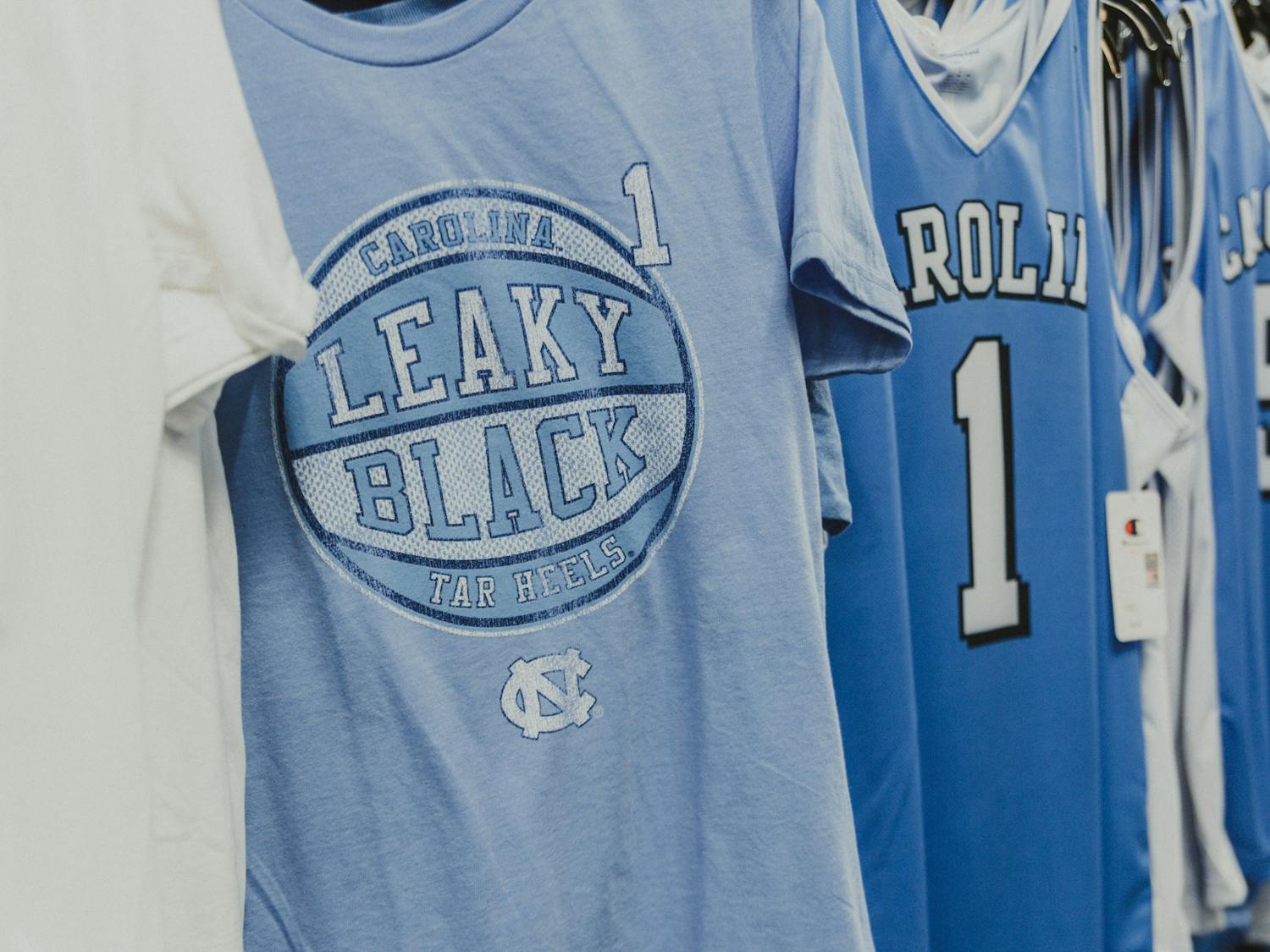A Leaky Black basketball t-shirt is pictured at Classic Carolina on Wednesday, Nov 2, 2022.