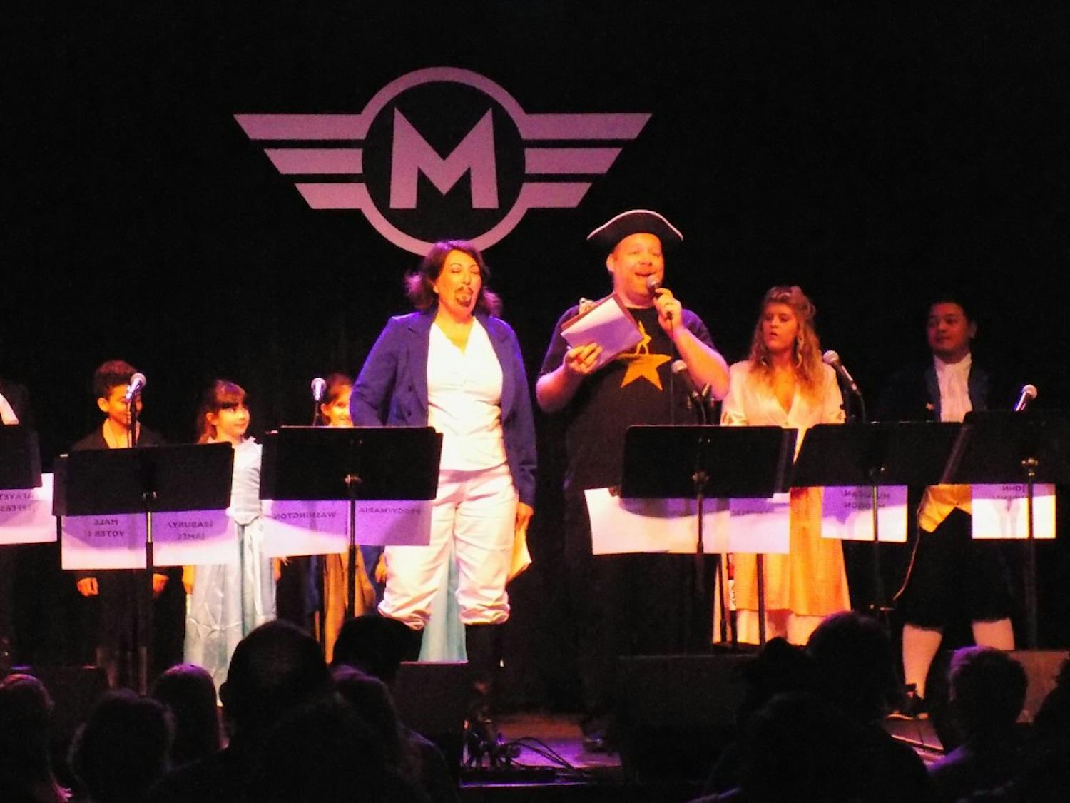 The Hamiltunes Sing-Along cast performed at Motorco Music Hall Sunday.